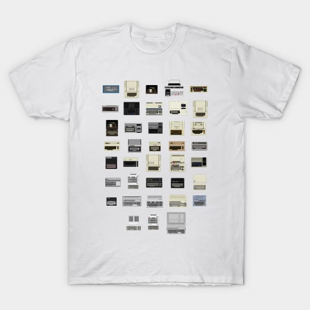 Pixel History of Home Computers T-Shirt by Vampireslug